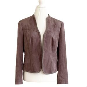 Next Jacket Suede Lavender Open Front Jacket Coat Size 10 Petite by Next